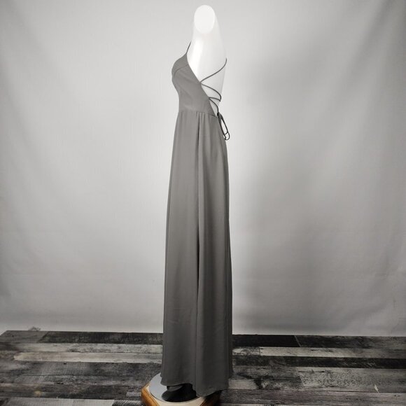 Show Me Your MUMU Grey Chiffon Long Gown Size S - Picture 5 of 11